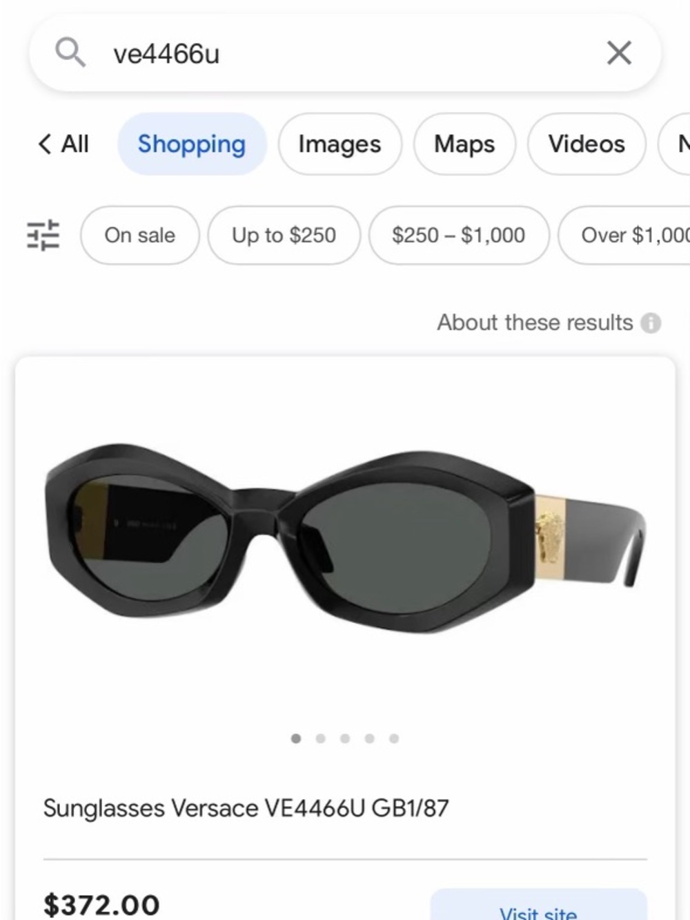 Versace Black Sunglasses with Gold Temple Accent
